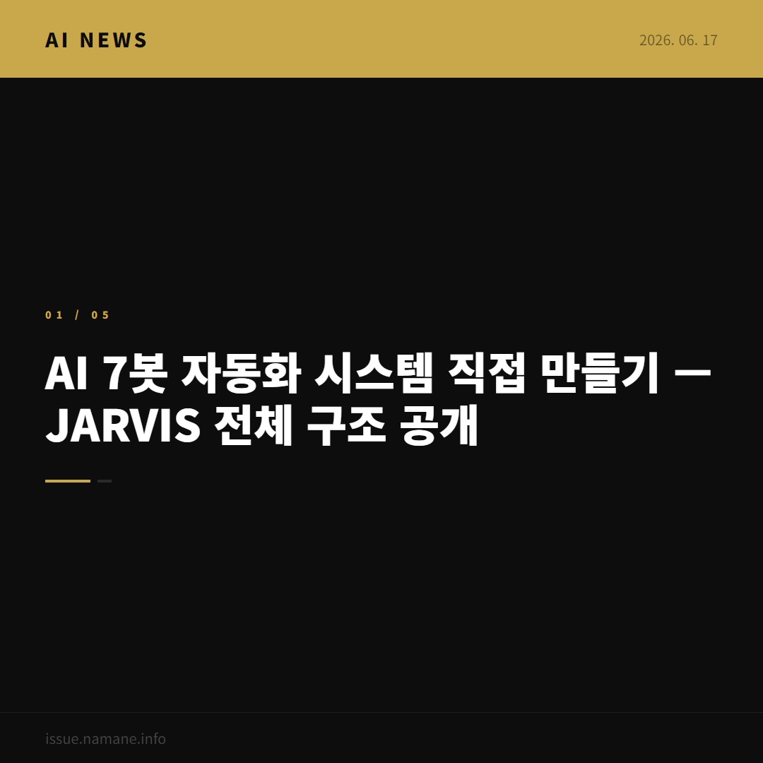 AI 7봇 자동화 시스템 직접 만들기 — JARVIS 전체 구조 공개